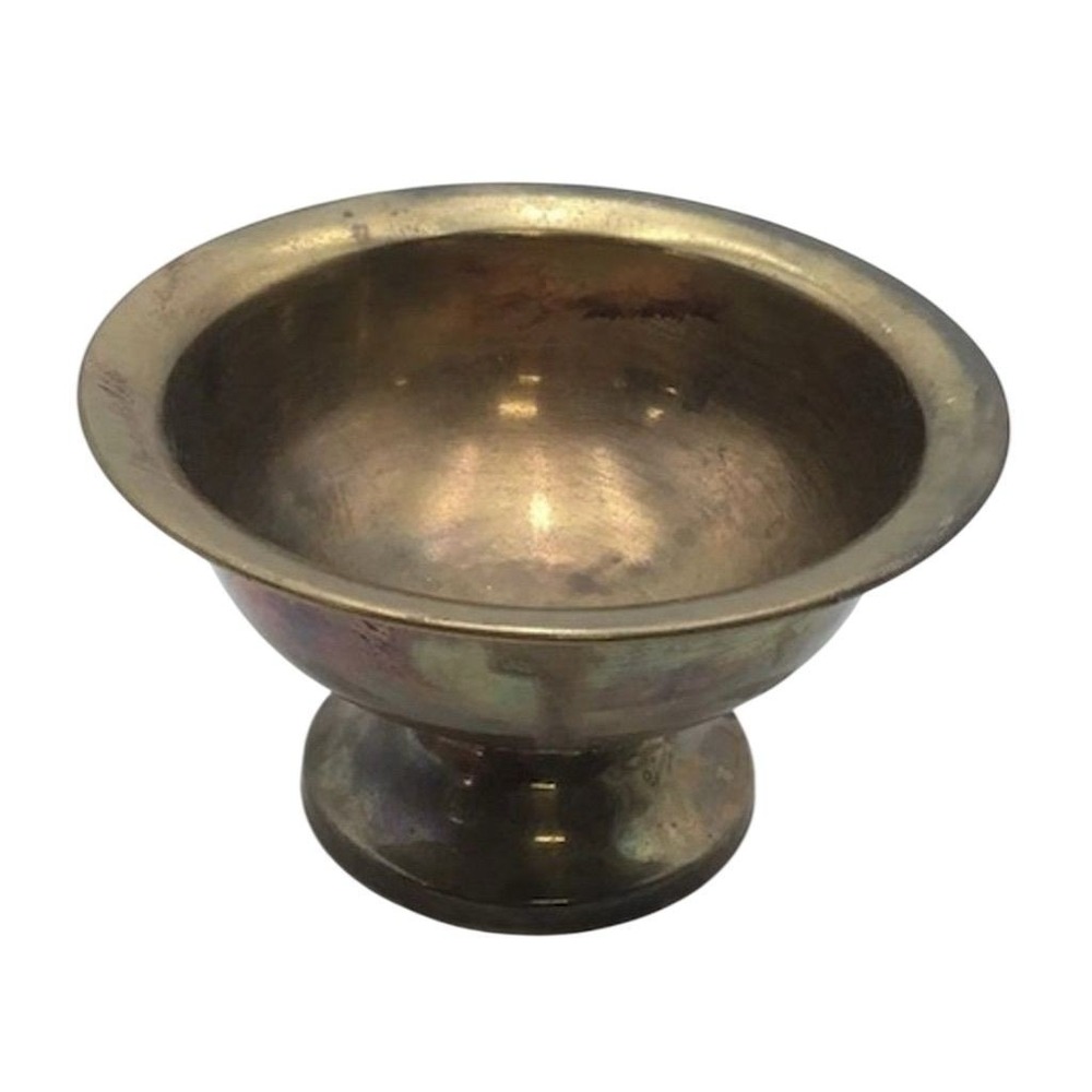 Vintage Brass Pedestal Bowl Decorative Dish Antique Gold Finish‎